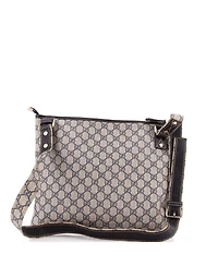 Pre-Owned Gucci Large Web Loop Flat Messenger Gg Coated Canvas