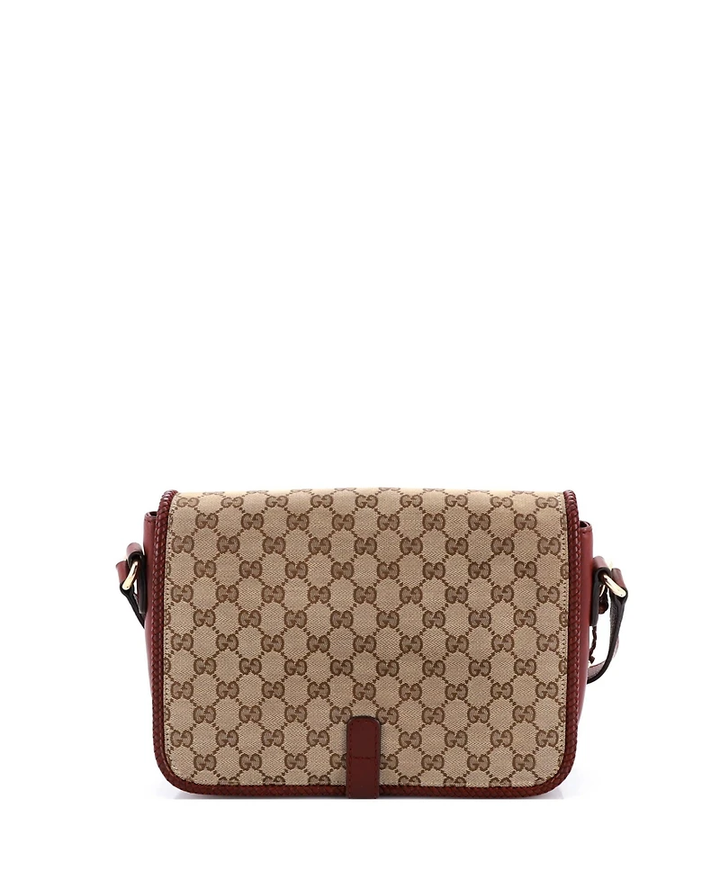 Pre-Owned Gucci Medium Marrakech Messenger Bag Gg Canvas with Leather