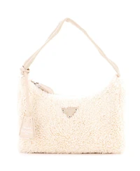 Pre-Owned Prada Mini Re-Edition 2000 Hobo Shearling