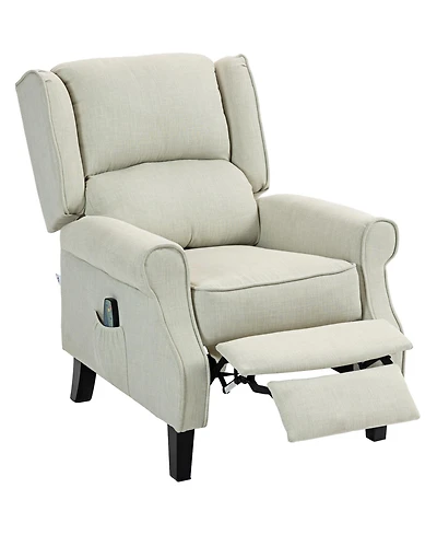 Boyel Living Vibration Massage Recliner Chair with Heat Linen Fabric Push Back Living Room Sofa