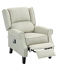 Boyel Living Vibration Massage Recliner Chair with Heat Linen Fabric Push Back Living Room Sofa