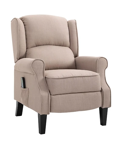 Boyel Living Vibration Massage Recliner Chair with Heat Linen Fabric Push Back Room Sofa