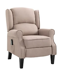 Boyel Living Vibration Massage Recliner Chair with Heat Linen Fabric Push Back Room Sofa