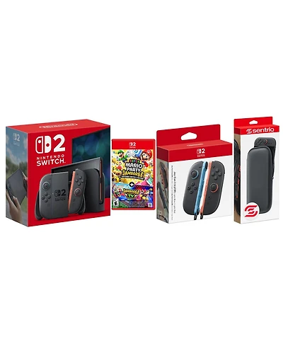 Nintendo Switch 2 Console with Super Mario Party Jamboree, Extra Joy-Cons and Protective Case Bundle