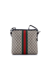 Pre-Owned Gucci Medium Web Messenger Bag Gg Coated Canvas