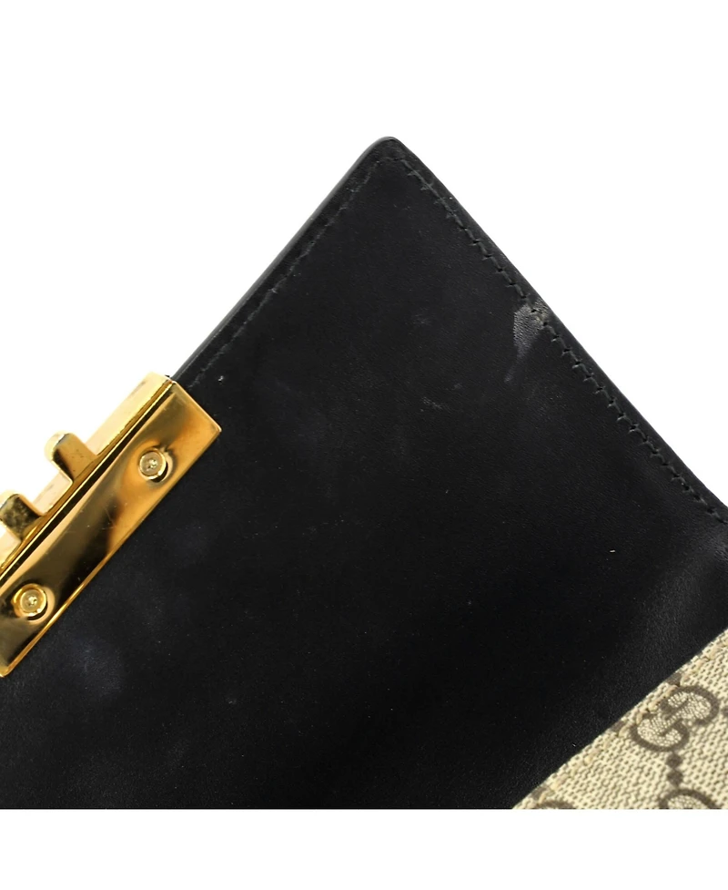 Pre-Owned Gucci Mini Padlock Backpack Gg Coated Canvas and Leather