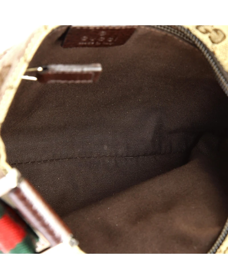 Pre-Owned Gucci Small Web Strap Zip Messenger Bag Gg Canvas