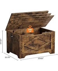 gaomon 23.6" Storage Chest, Wooden Bench with Safety Hinge, Easy Assembly, Large Toy Chest for Entryway