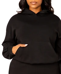 Buxom Couture Plus Scuba Hoodie and Peplum Skirt Set