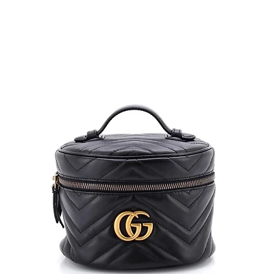 Pre-Owned Gucci Mini Gg Marmont Vanity Backpack Matelasse Leather