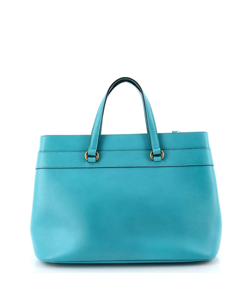 Pre-Owned Gucci Medium Bright Bit Convertible Tote Leather