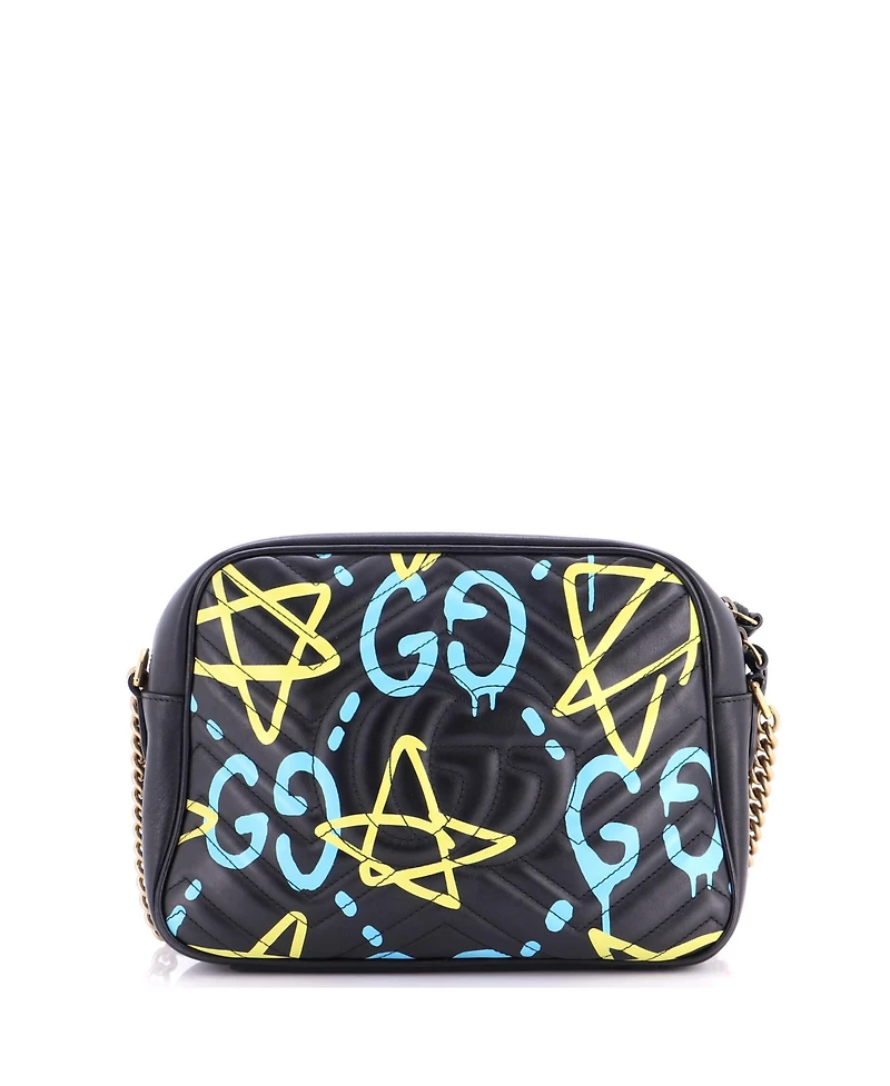 Pre-Owned Gucci Medium Gg Marmont Shoulder Bag GucciGhost Matelasse Leather