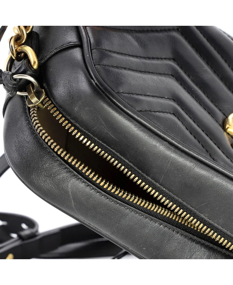 Pre-Owned Gucci Small Gg Marmont Shoulder Bag Matelasse Leather