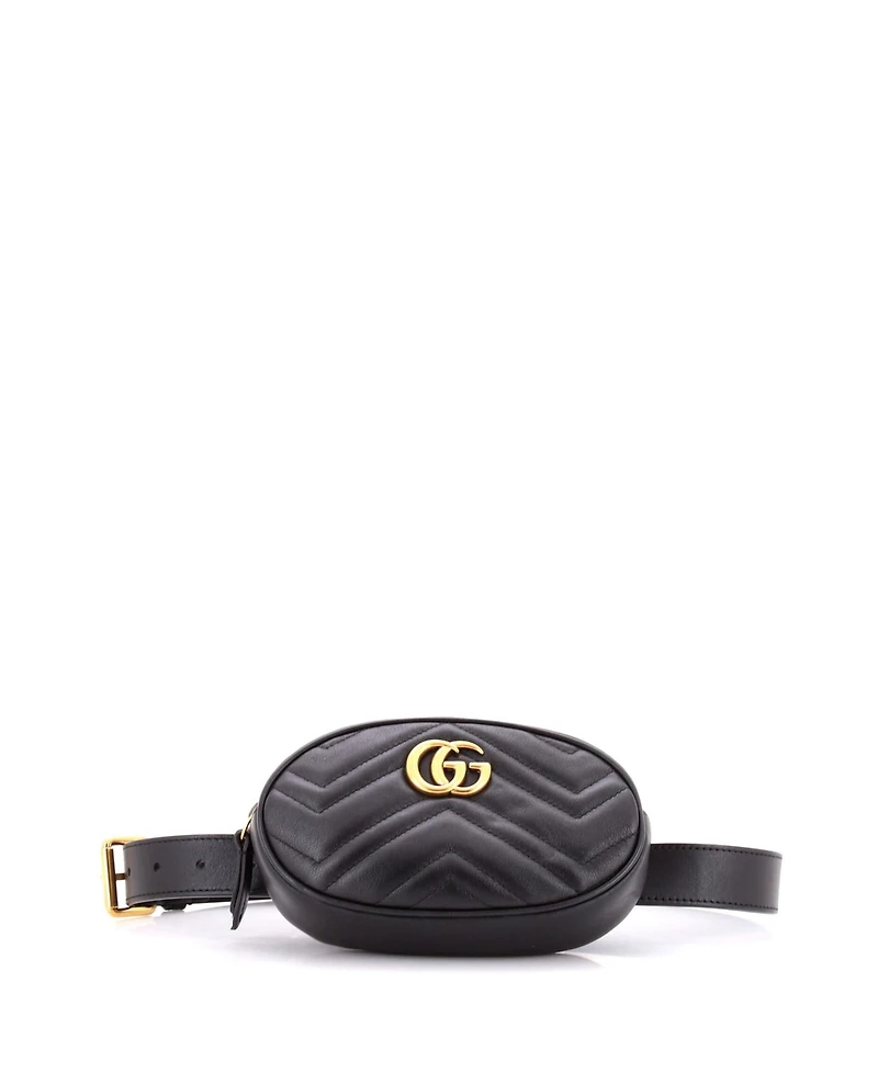 Pre-Owned Gucci Gg Marmont Belt Bag Matelasse Leather