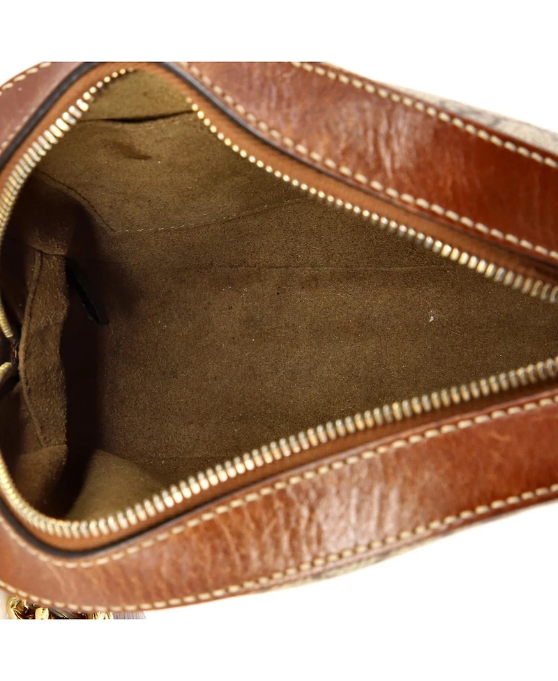 Pre-Owned Gucci Mini Chain Crossbody Bag Gg Coated Canvas and Leather