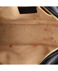 Pre-Owned Gucci Small Gg Marmont Shoulder Bag Diagonal Quilted Gg Canvas with Leather