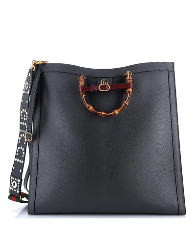 Pre-Owned Gucci Maxi Diana Nm Bamboo Handle Tote Leather