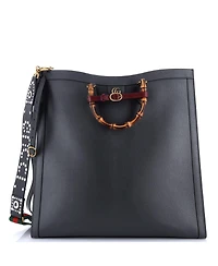 Pre-Owned Gucci Maxi Diana Nm Bamboo Handle Tote Leather