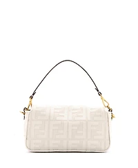 Pre-Owned Fendi Medium Baguette Nm Bag Zucca Embroidered Canvas