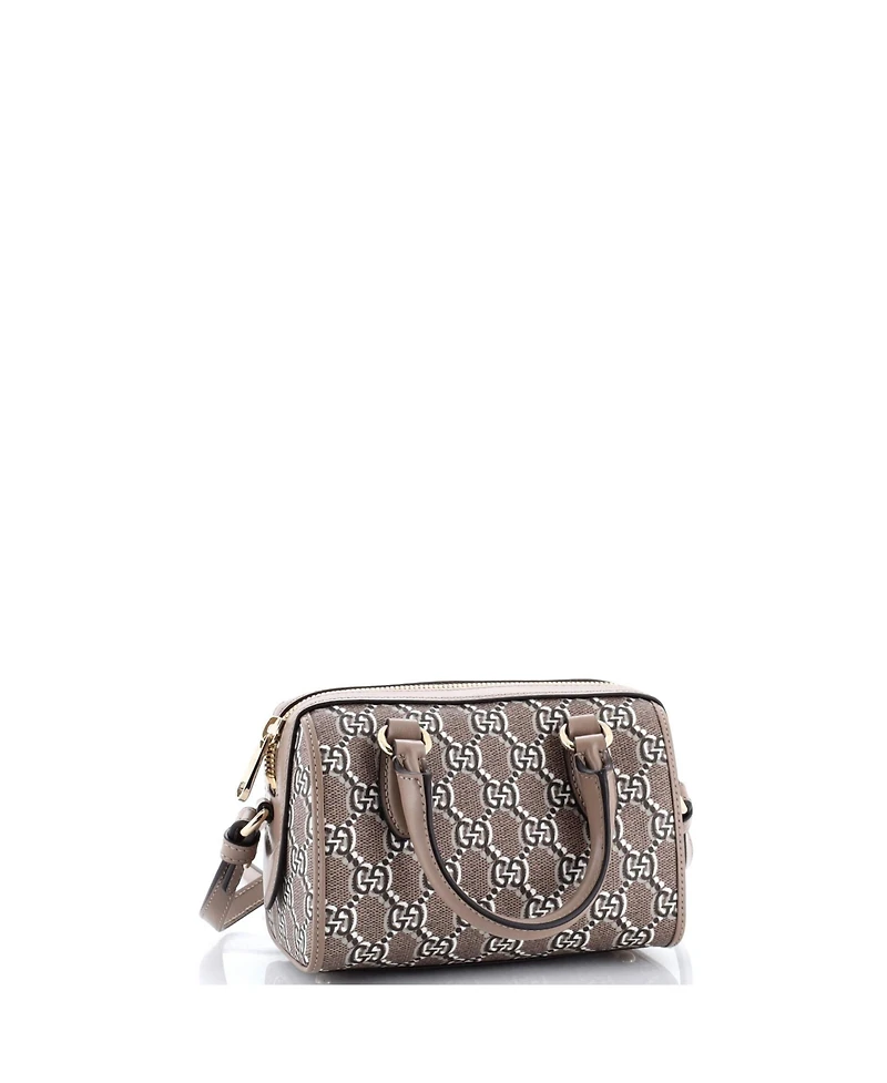 Pre-Owned Gucci Mini Top Handle Shoulder Bag Gg Shadow Coated Canvas