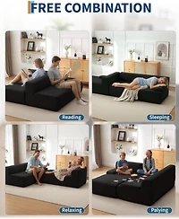 gaomon 108" Cloud Sectional Sofa with Chaise, Boneless Corduroy L-Shaped Couch, No Assembly