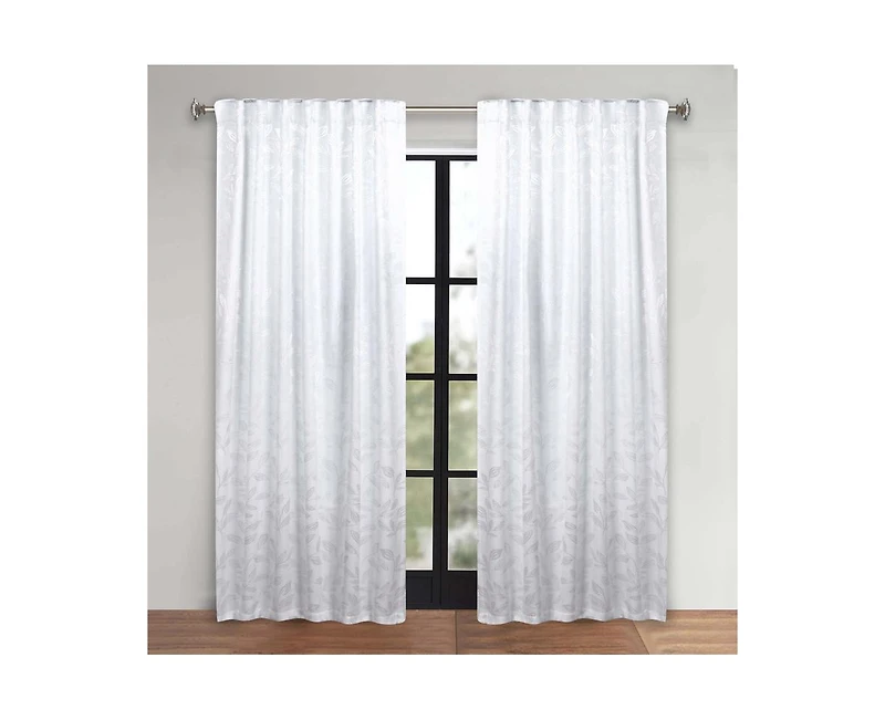 Superior Leaves Machine Washable Room Darkening Blackout Curtains with Back Tabs