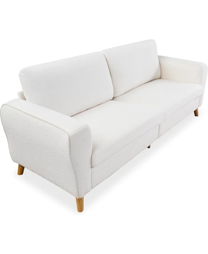 gaomon 84" Sofa Couch, Modern Boucle 3-Seater with Streamlined Armrests and Wood Legs