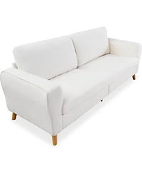 gaomon 84" Sofa Couch, Modern Boucle 3-Seater with Streamlined Armrests and Wood Legs
