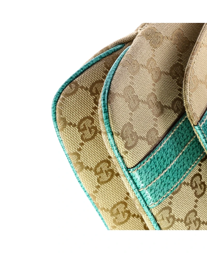 Pre-Owned Gucci Small Vintage Flap Shoulder Bag Gg Canvas with Leather