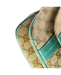 Pre-Owned Gucci Small Vintage Flap Shoulder Bag Gg Canvas with Leather