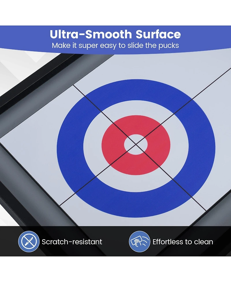 Slickblue 2-in-1 Shuffleboard and Curling Tabletop Board Game