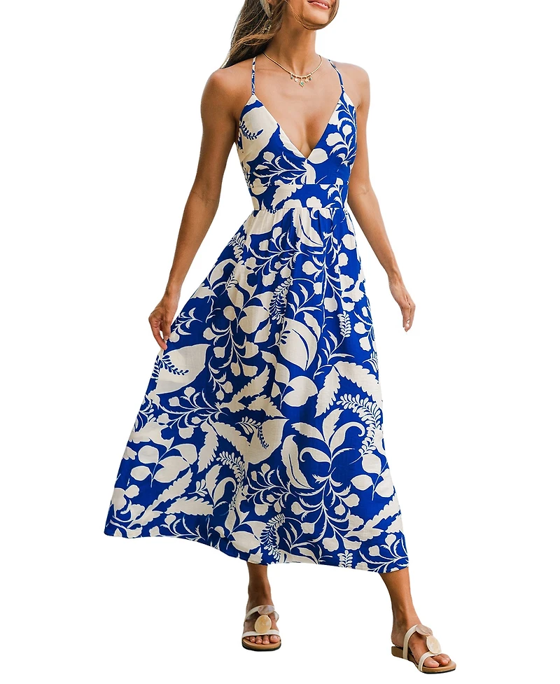 Cupshe Women's Into the Sunset Tropical Maxi Beach Dress