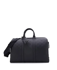 Pre-Owned Gucci Medium Convertible Duffle Bag Gg Rubber Effect Leather
