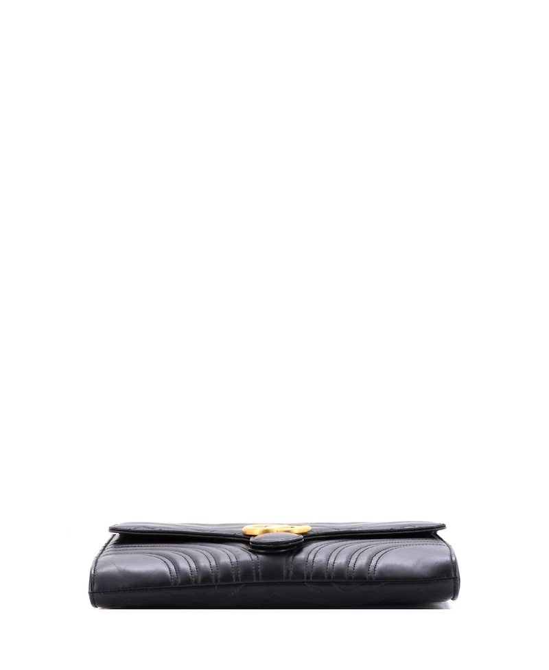 Pre-Owned Gucci Gg Marmont Flap Clutch Matelasse Leather