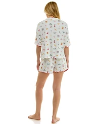 Sincerely Jules Women's Short-Sleeve Top and Elastic Waist Shorts, 2-Piece Set