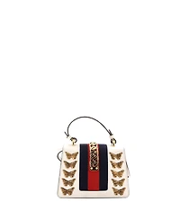 Pre-Owned Gucci Mini Sylvie Top Handle Bag Embellished Leather