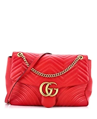 Pre-Owned Gucci Large Gg Marmont Flap Bag Matelasse Leather