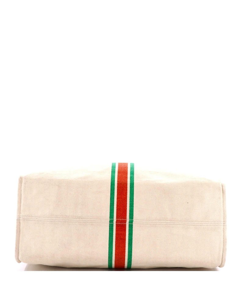 Pre-Owned Gucci Large Interlocking G Web Tote Canvas