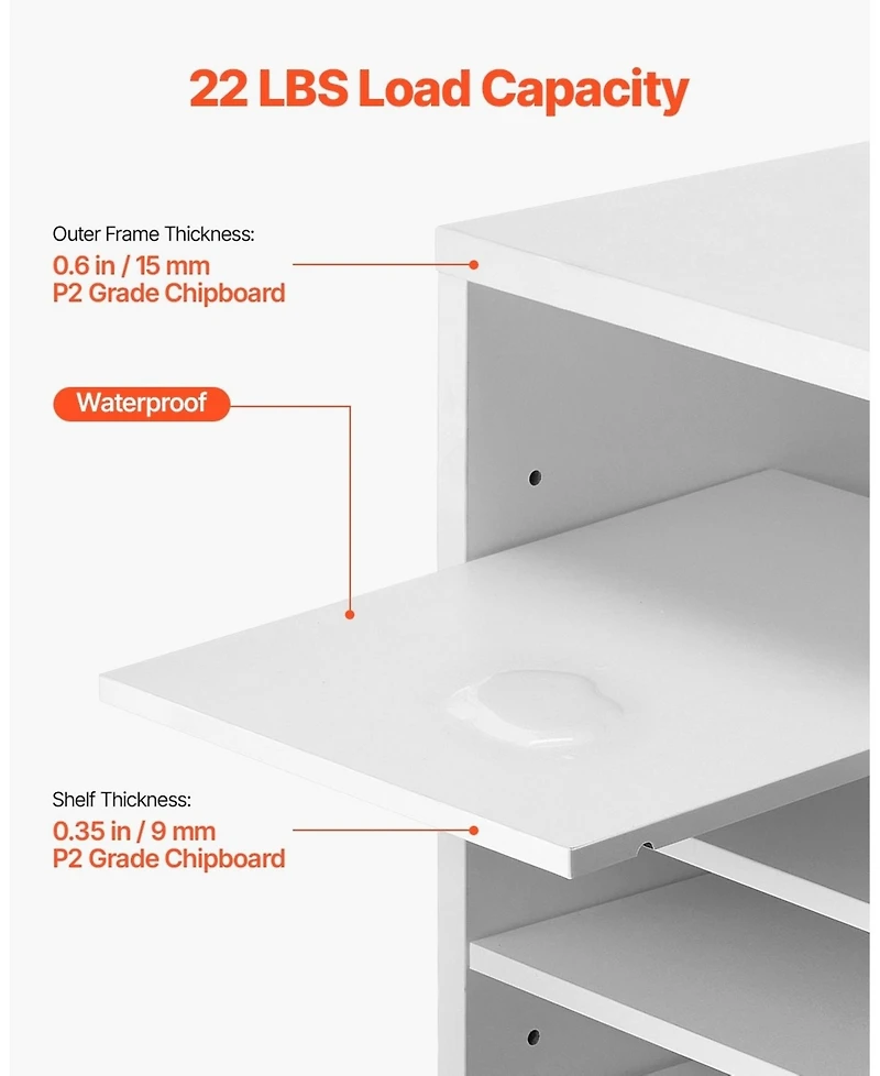 Gouun 24 Compartment Wood Literature Organizer with Adjustable Shelves