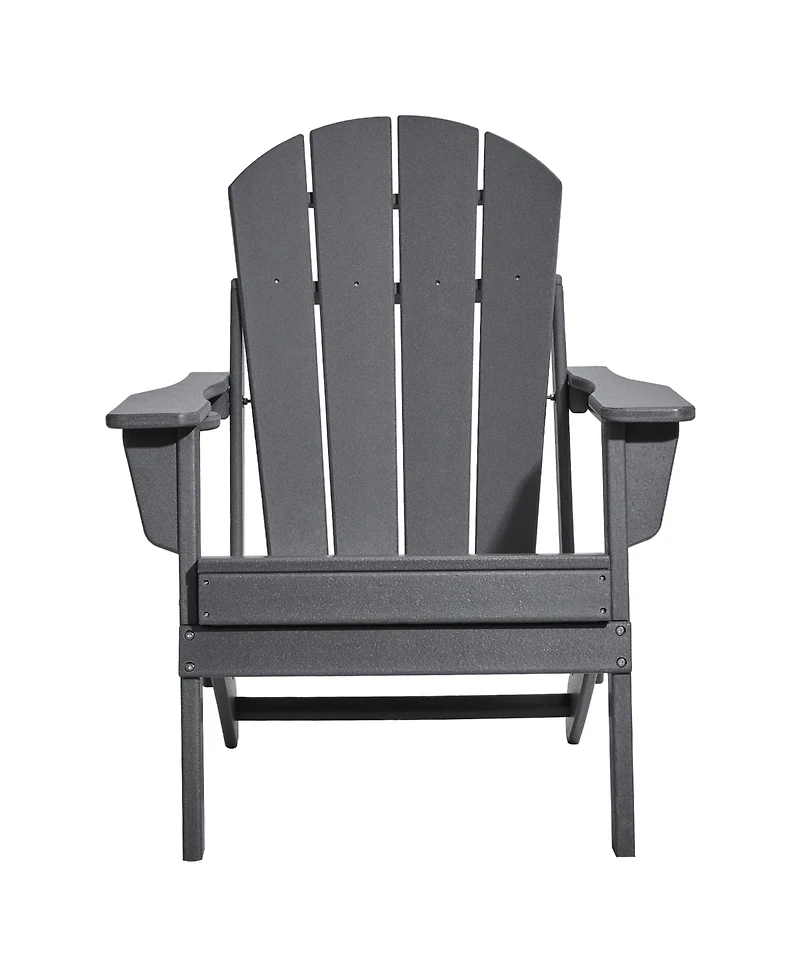 Clihome Plastic Adirondack Chair Set of 2, All-Weather Folding Dining Chair