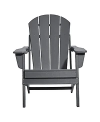 Clihome Plastic Adirondack Chair Set of 2, All-Weather Folding Dining Chair