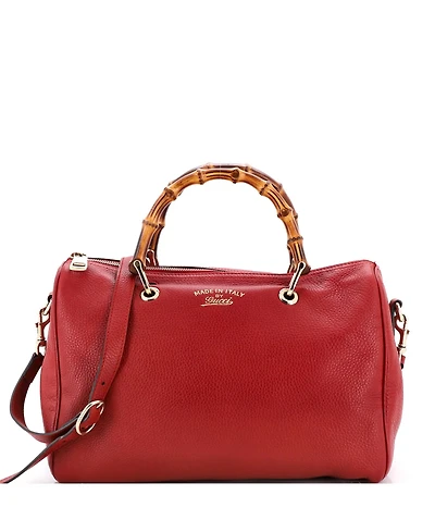 Pre-Owned Gucci Medium Bamboo Shopper Boston Bag Leather