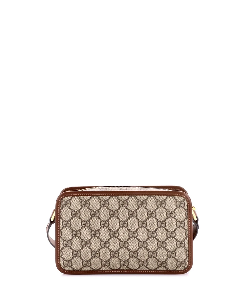 Pre-Owned Gucci Mini Interlocking G Patch Camera Bag Gg Coated Canvas
