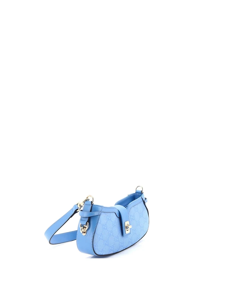 Pre-Owned Gucci Mini Moon Side Shoulder Bag Gg Canvas