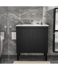 Sillysis 30"Bathroom Vanity with Sink, Soft-Closing Drawers and Large Storage for Modern Bathrooms, Floor Standing or Wall Mounted