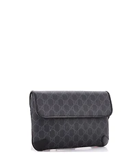 Pre-Owned Gucci Web Flap Belt Bag Gg Coated Canvas