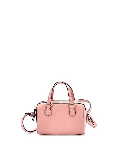Pre-Owned Gucci Super Mini Convertible Boston Bag Jumbo Gg Embossed Leather
