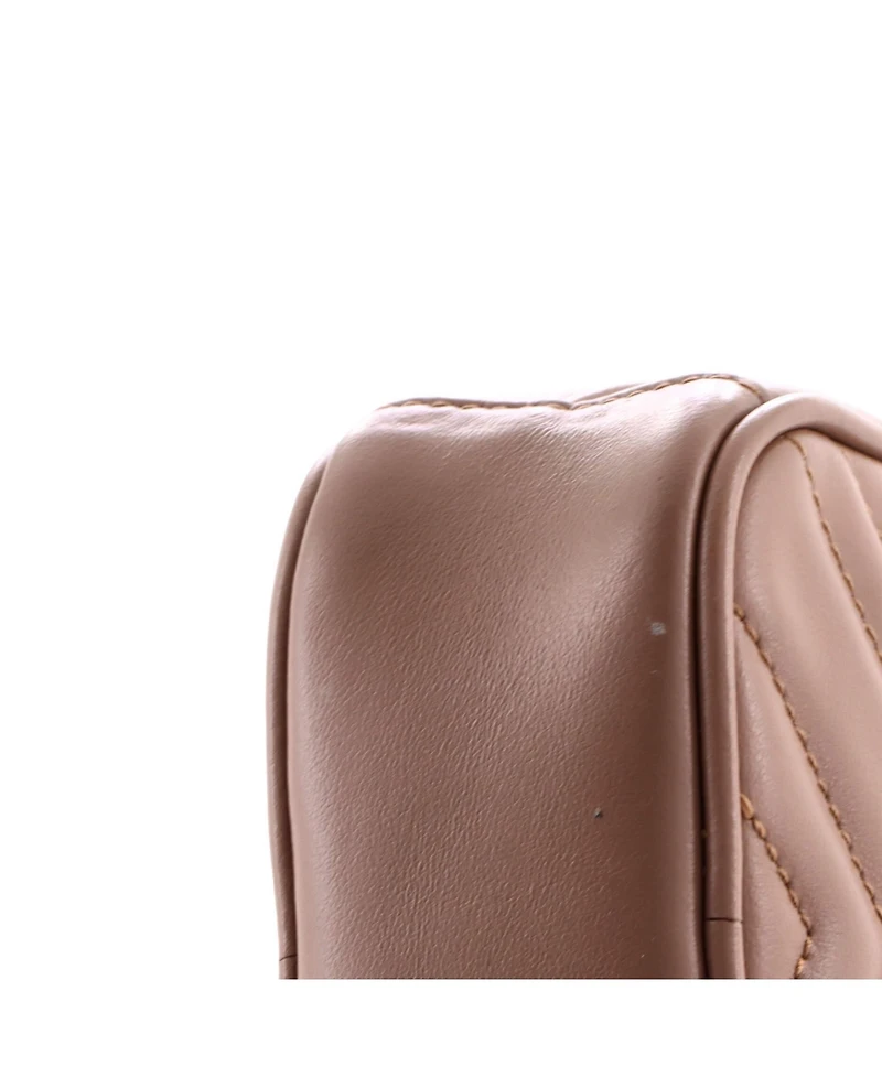 Pre-Owned Gucci Mini Gg Marmont Vertical Phone Crossbody Bag Matelasse Leather