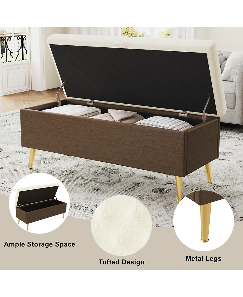 Rainsken Modern Storage Ottoman Bench