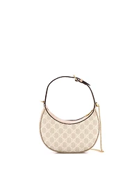 Pre-Owned Gucci Mini Interlocking G Patch Half Moon Hobo Gg Coated Canvas